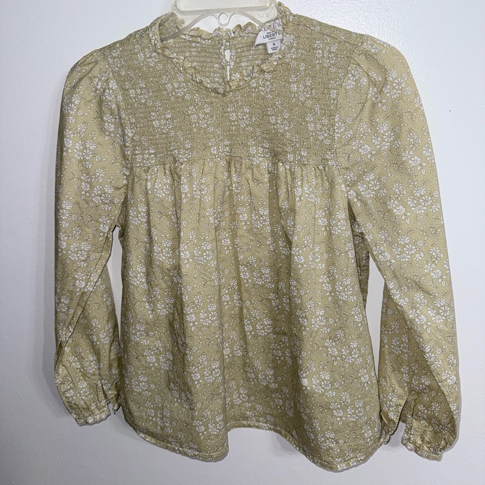 J. Crew Made With Liberty Fabric Capel Floral  Babydoll‎ Top SZ S